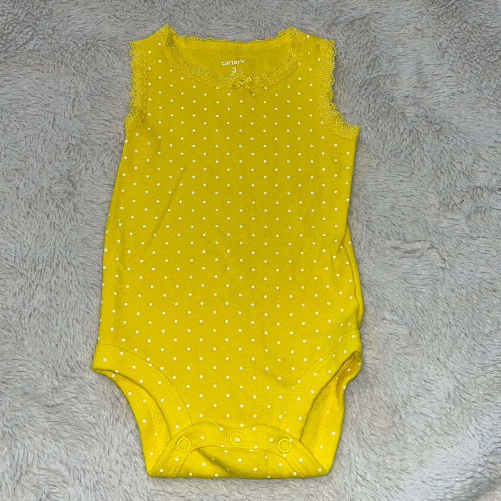 (3 for $10) carters yellow polkadot bodysuit
